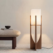 Elegant Modern Floor Lamp | Handcrafted Fabric & Wooden Base 2