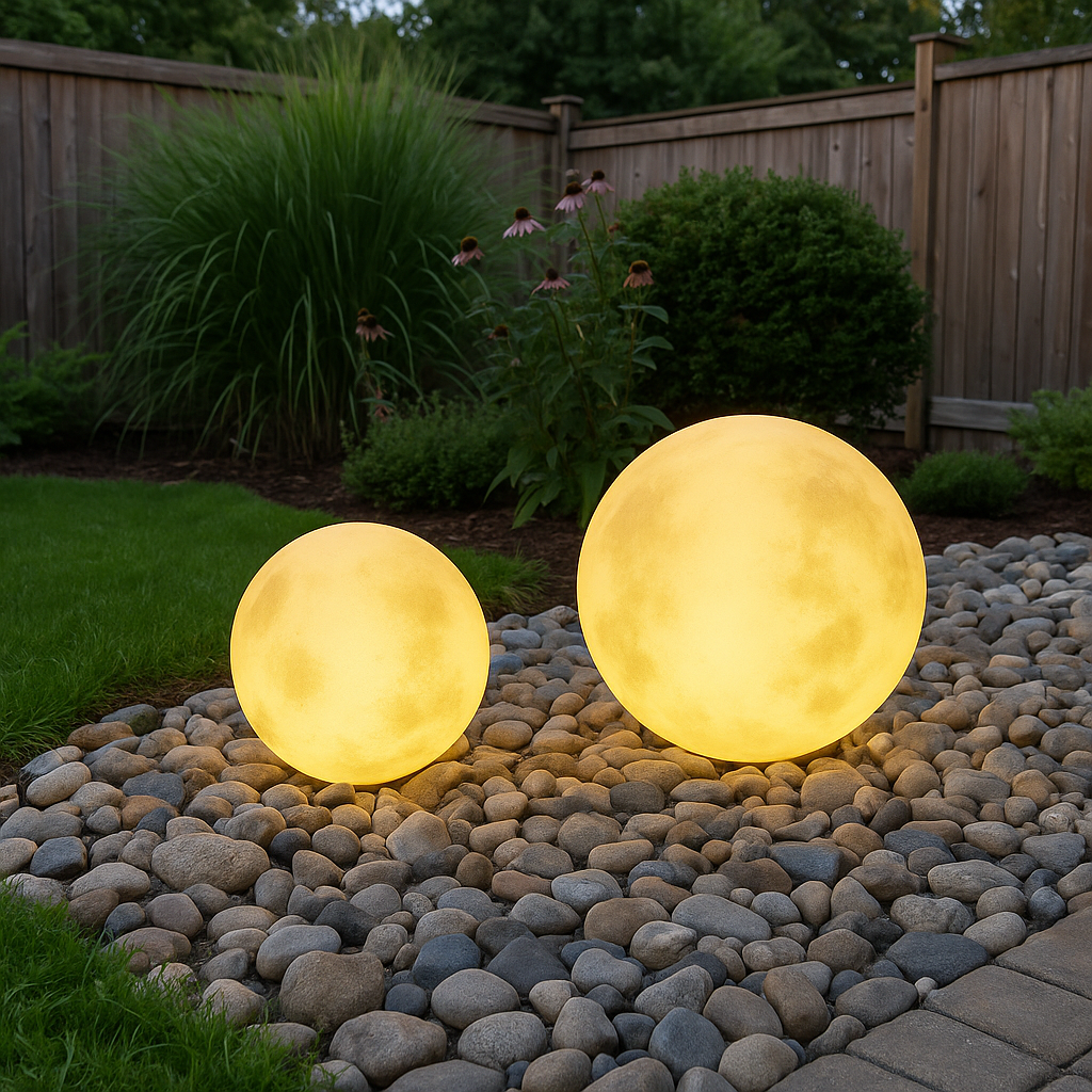 Elegant Solar Garden Light | LED Outdoor Moon Lamp 0