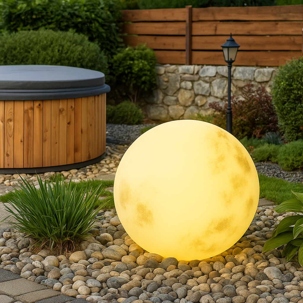 Elegant Solar Garden Light | LED Outdoor Moon Lamp 7