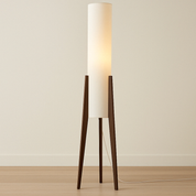 Elegant Solid Walnut Floor Lamp | Warm White Glow & Cozy Atmosphere 0