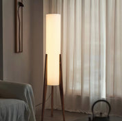 Elegant Solid Walnut Floor Lamp | Warm White Glow & Cozy Atmosphere 3