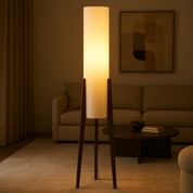 Elegant Solid Walnut Floor Lamp | Warm White Glow & Cozy Atmosphere 5