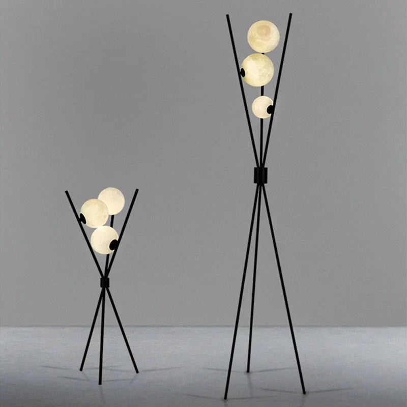 Elegant Tripod Floor Lamp | Modern 3D Moon Design for Living Room 5
