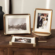Elegant Vintage Photo Frame | Solid Wood & Brass Accents 1