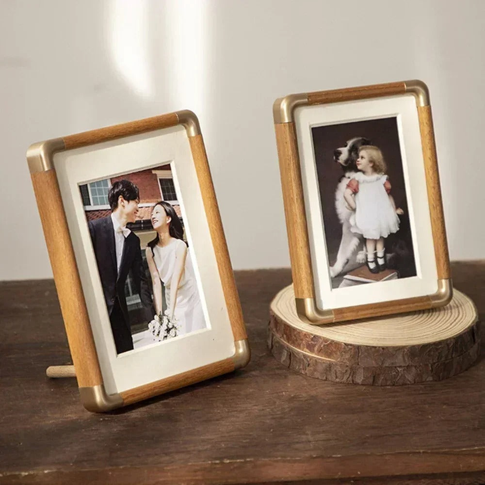 Elegant Vintage Photo Frame | Solid Wood & Brass Accents 2