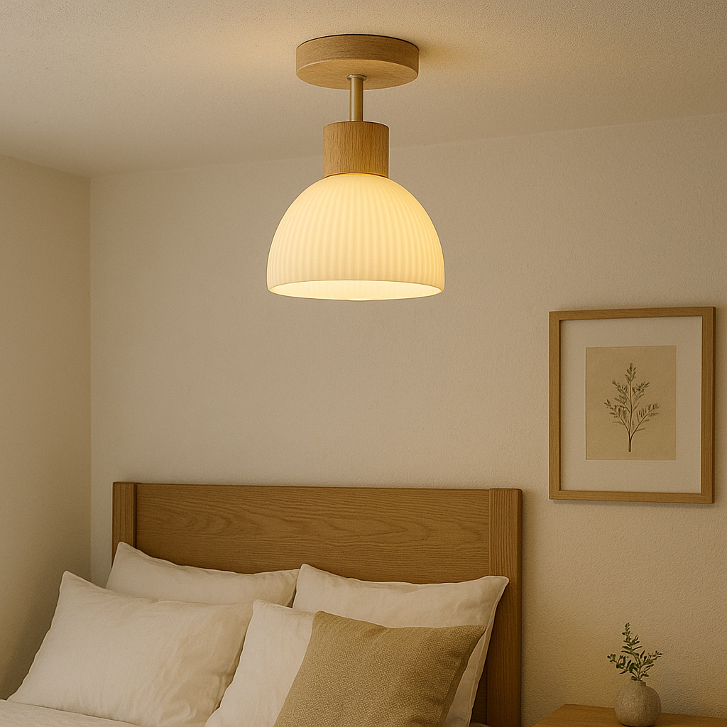 Elegant Wood Ceiling Light | Scandinavian & Japanese Design 0