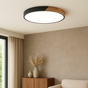 Elegant Wooden Ceiling Light Fixture | Minimalist Design & Soft LED Illumination 1