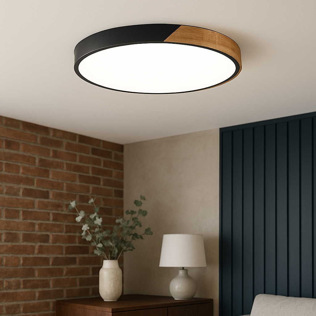 Elegant Wooden Ceiling Light Fixture | Minimalist Design & Soft LED Illumination 3