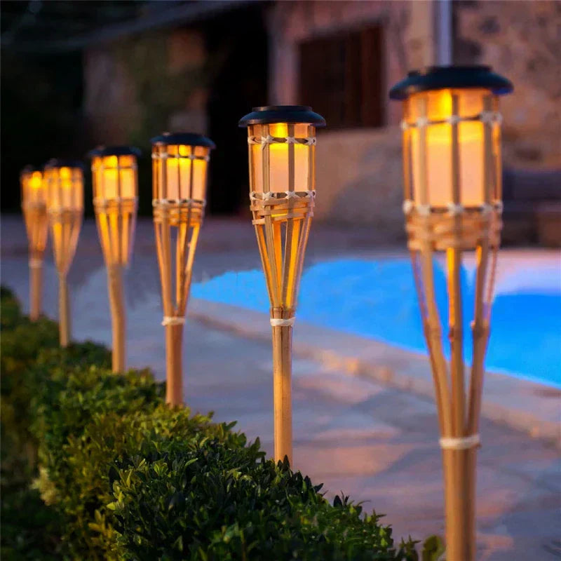 Flame Effect Solar Lights | 5-Piece Outdoor Garden Lighting Set 0