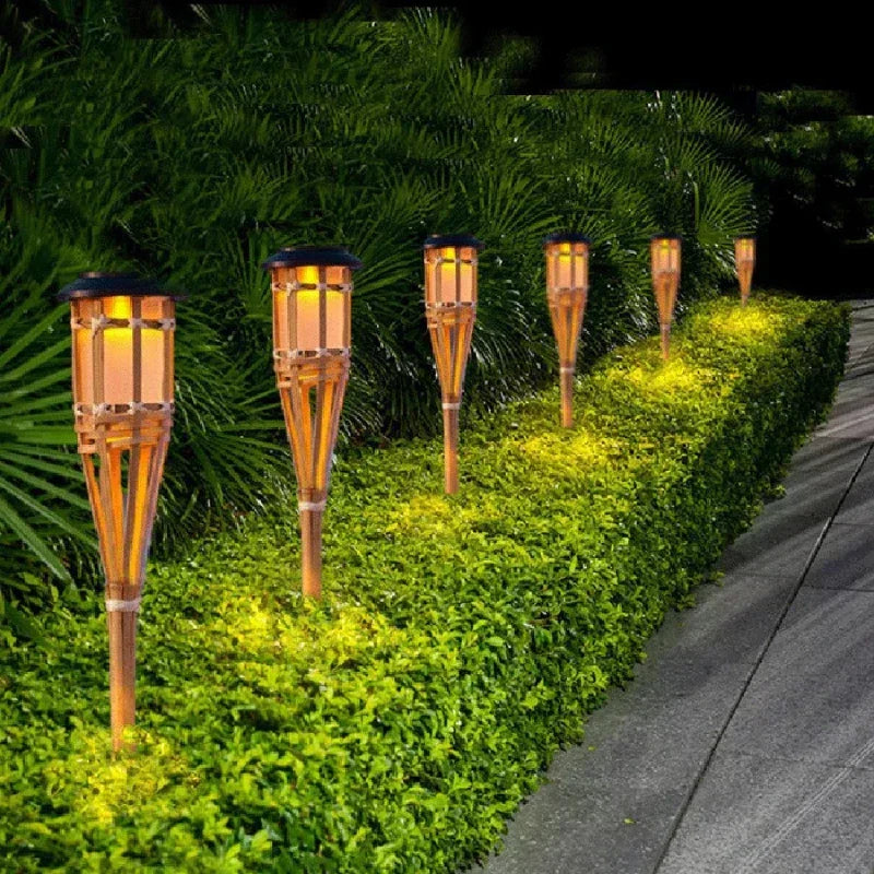 Flame Effect Solar Lights | 5-Piece Outdoor Garden Lighting Set 2