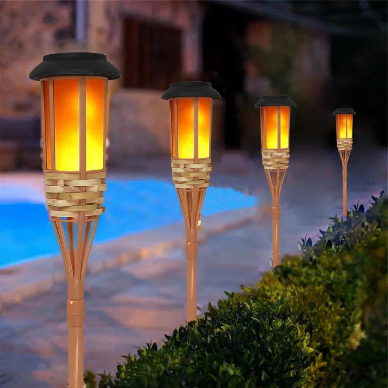 Flame Effect Solar Lights | 5-Piece Outdoor Garden Lighting Set 3