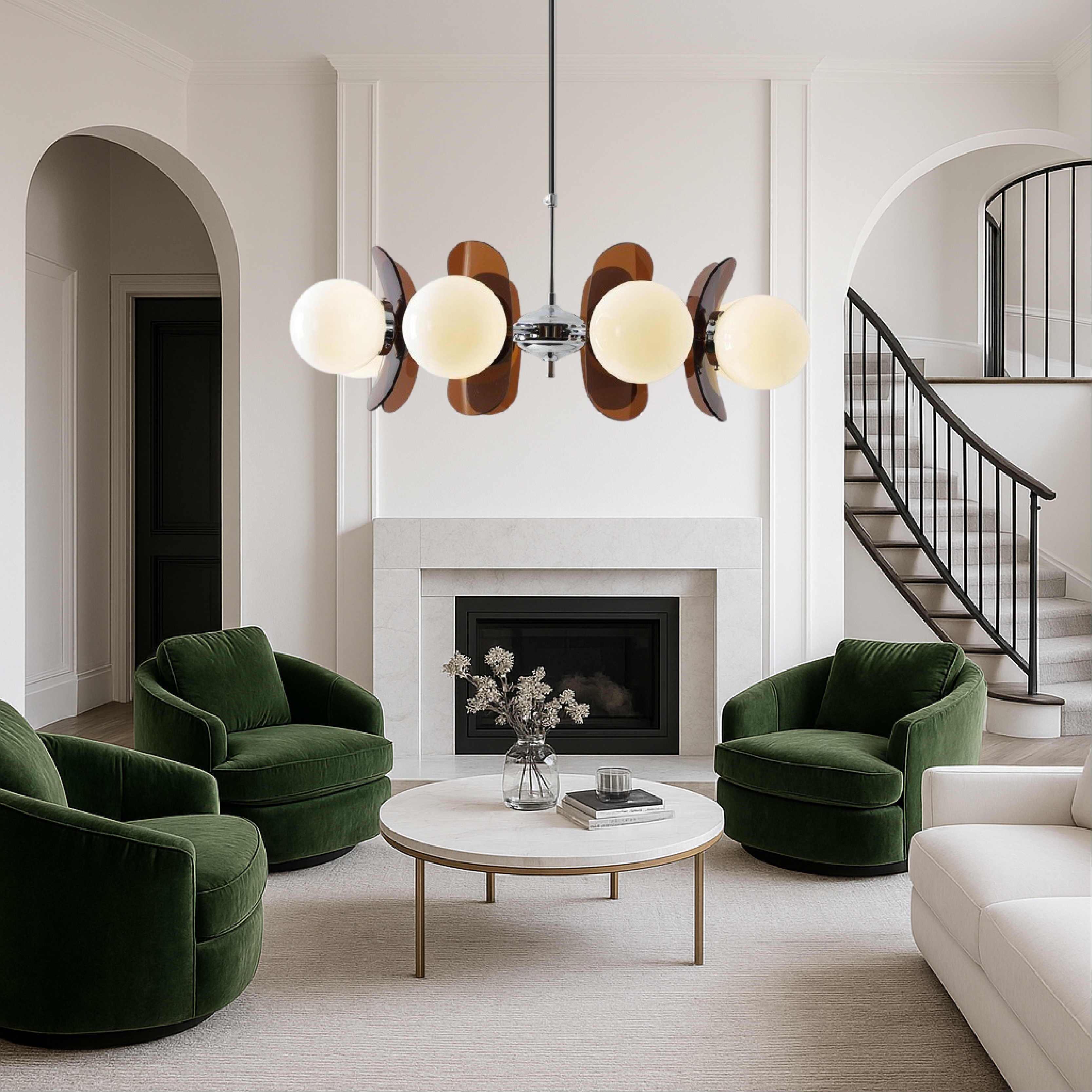 Geometric Modern Chandelier | Sculptural Design & LED Light 2