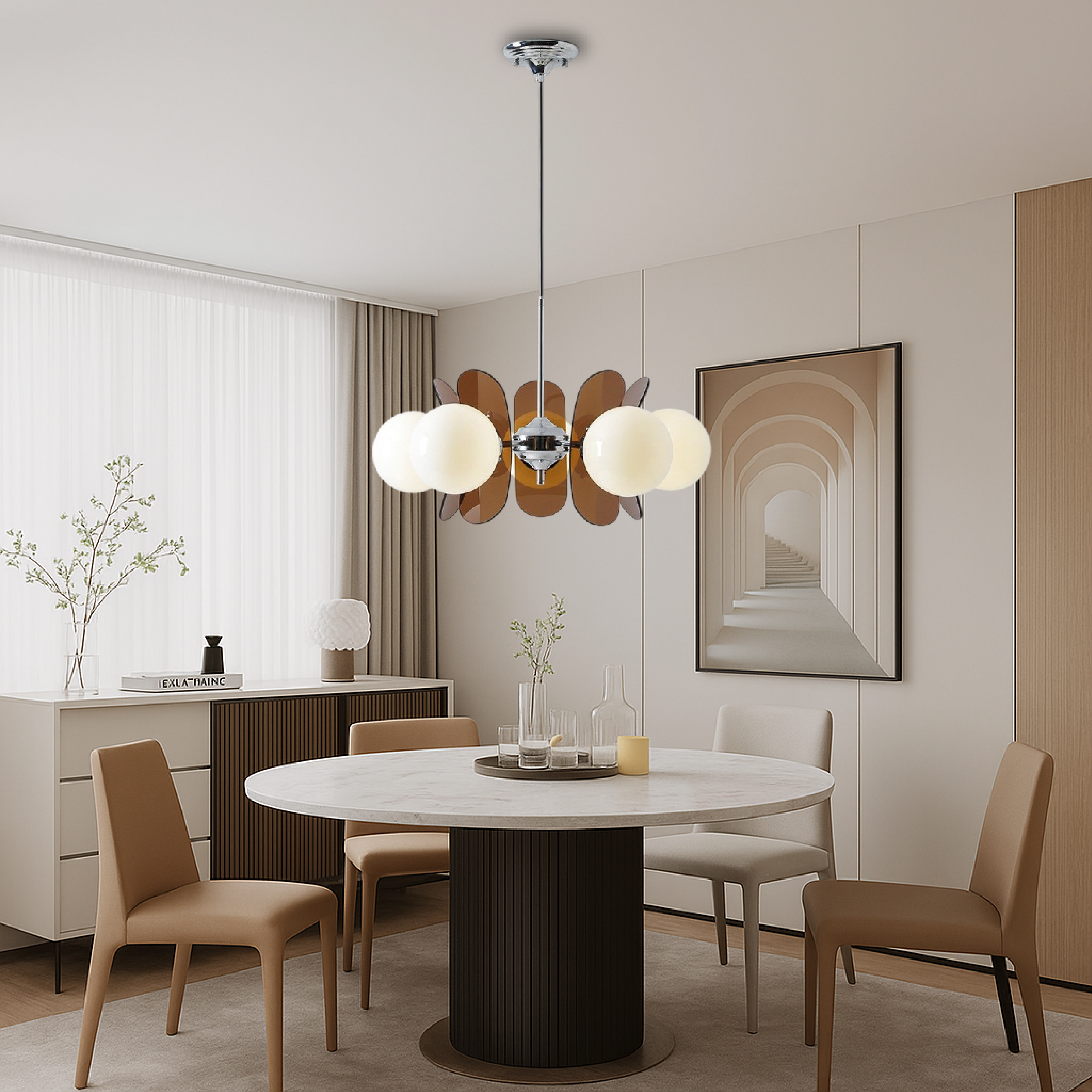 Geometric Modern Chandelier | Sculptural Design & LED Light 3