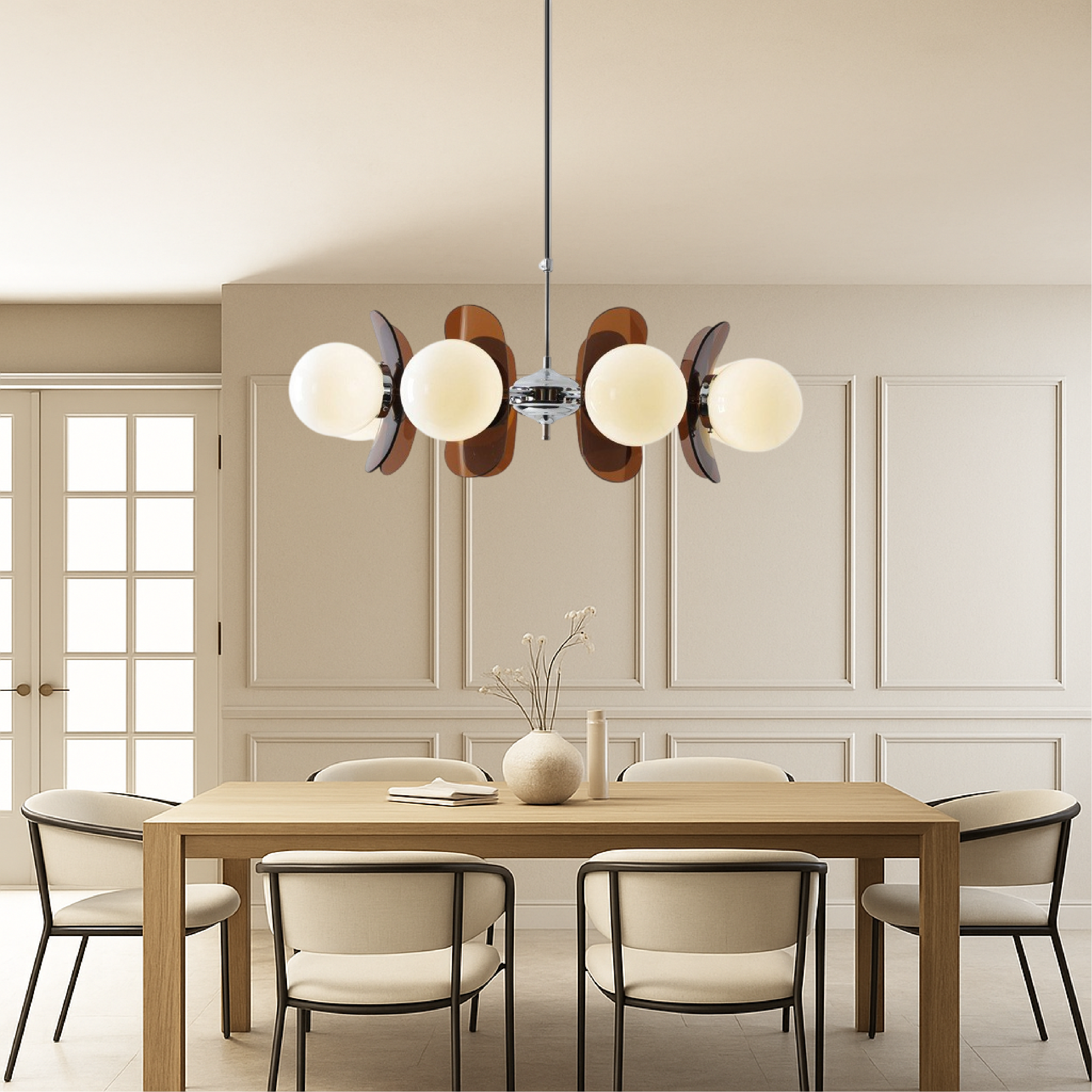 Geometric Modern Chandelier | Sculptural Design & LED Light 4