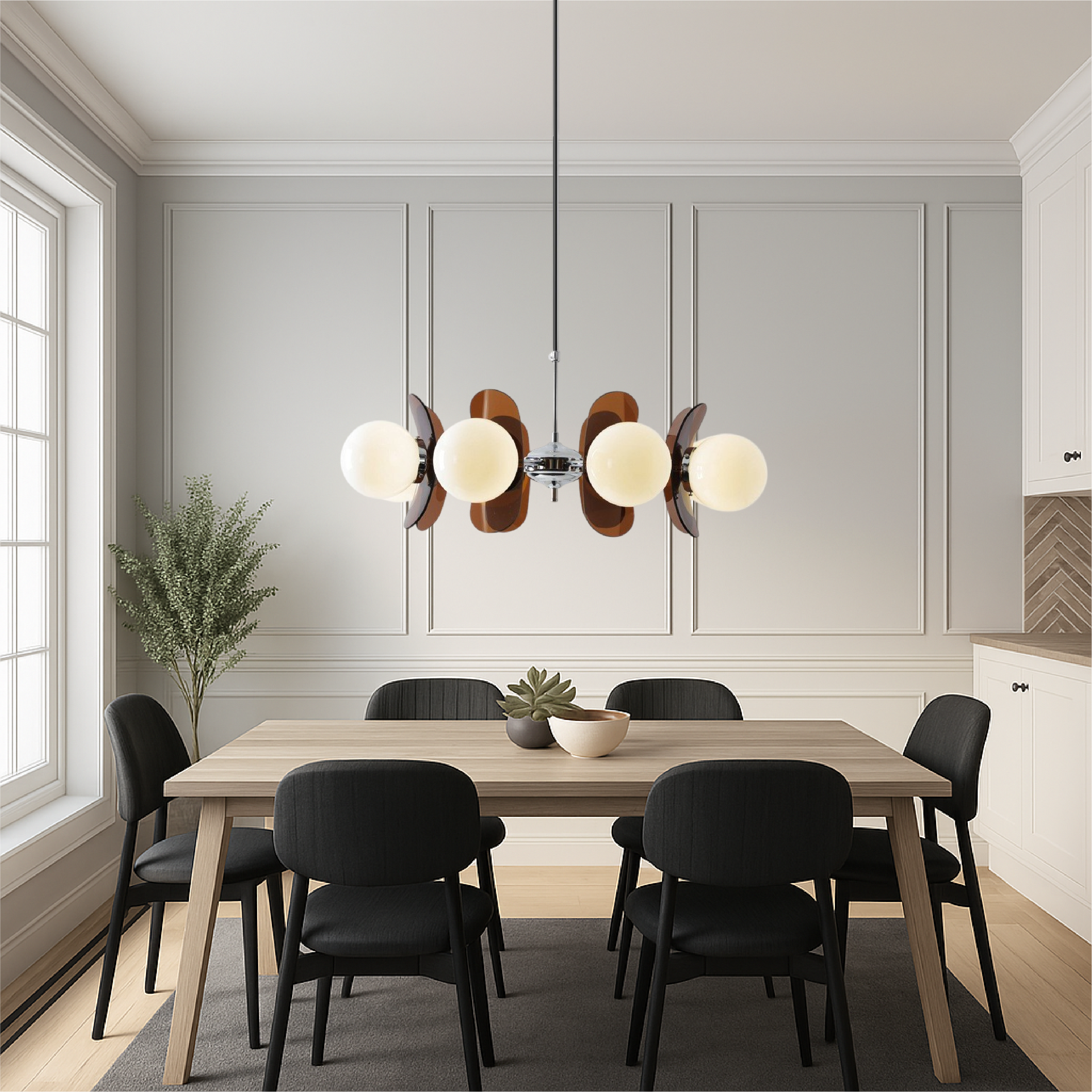 Geometric Modern Chandelier | Sculptural Design & LED Light 5