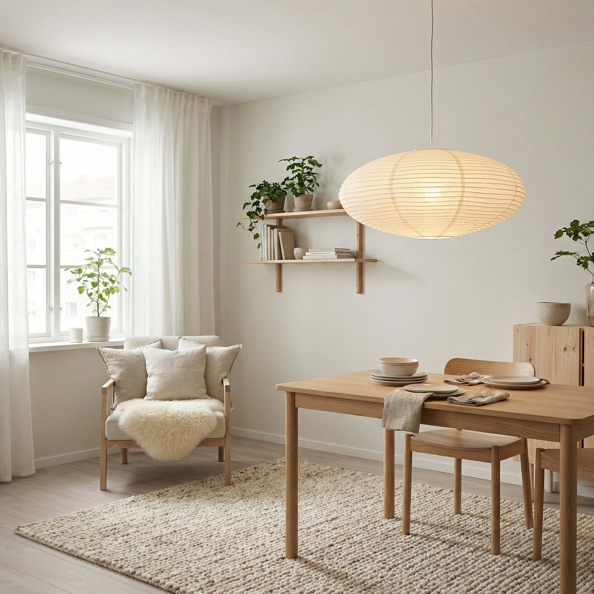 Handcrafted Paper Pendant Light | Minimalist Design 3