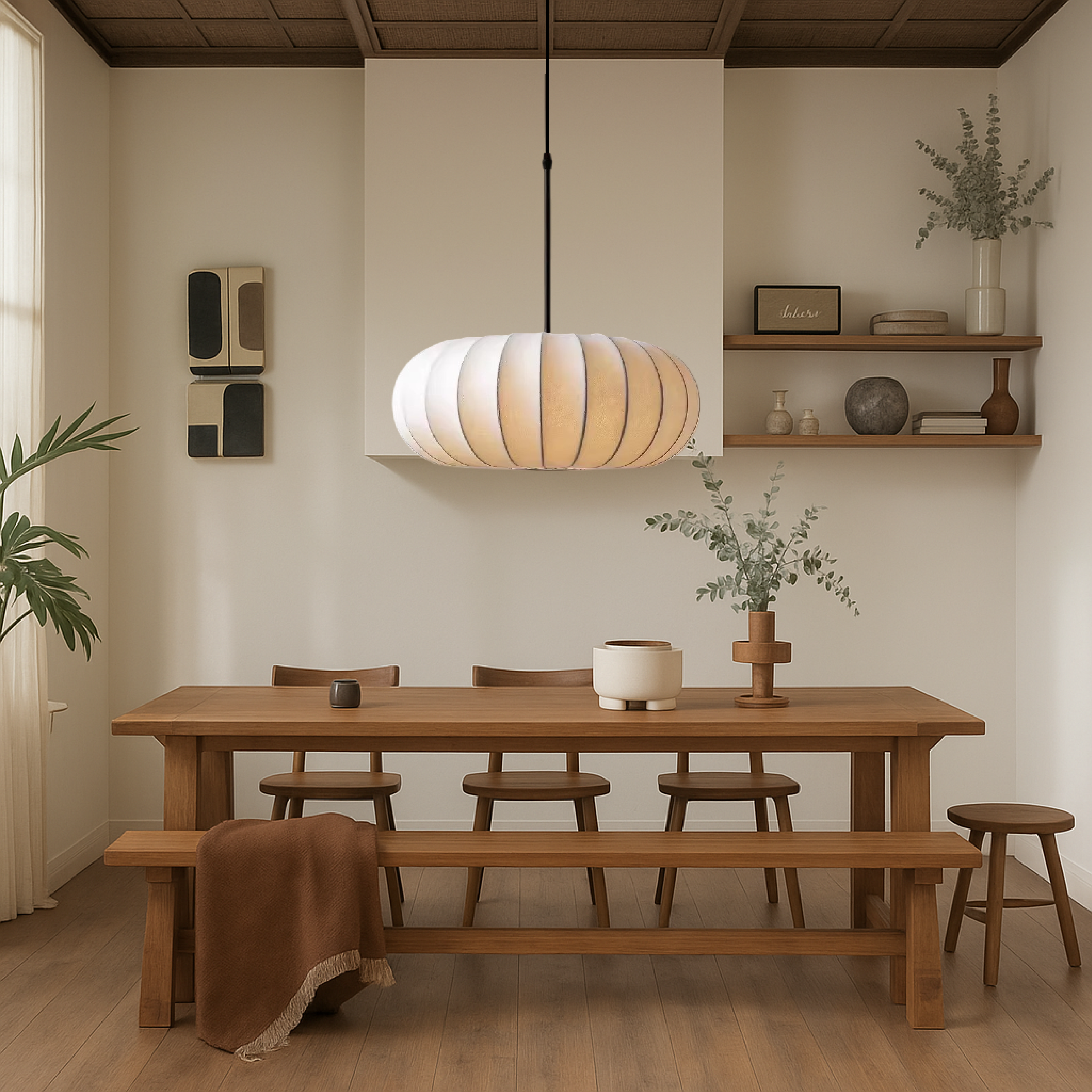 Handcrafted Silk Pendant Light | Modern Kitchen Pendant Lighting 1