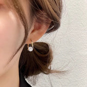 Hoop Earrings Dangle Crystal Accent Huggie Jewelry - Image 1
