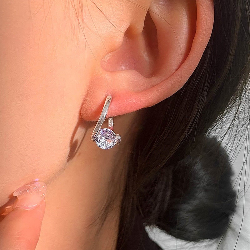 Hoop Earrings Dangle Crystal Accent Huggie Jewelry - Image 17