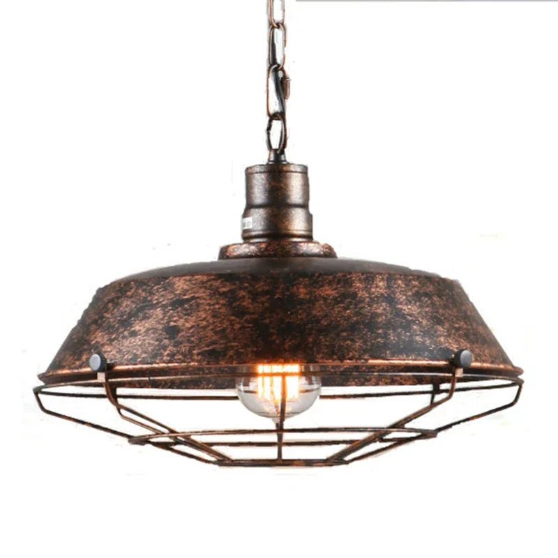 Industrial Vintage Pendant Light | Black Iron Hanging Lights 0