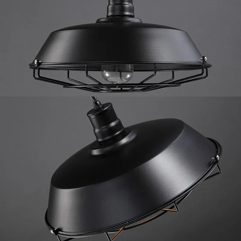 Industrial Vintage Pendant Light | Black Iron Hanging Lights 1