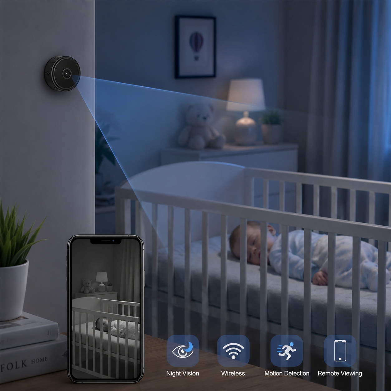 Mini Camera Wireless Night Vision Home Security Device