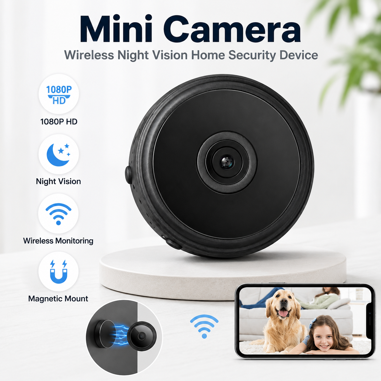 Mini Camera Wireless Night Vision Home Security Device