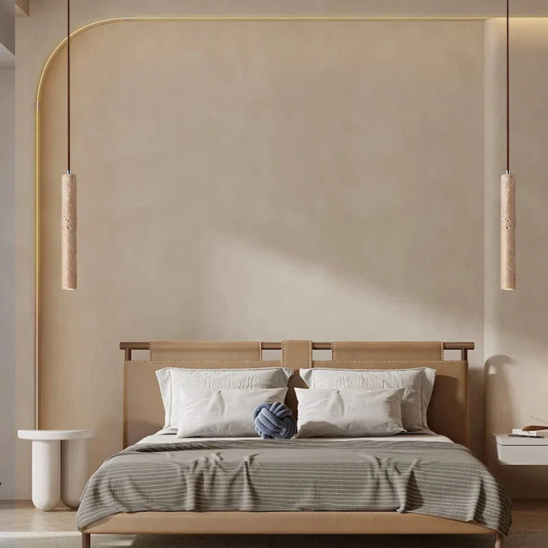 Minimalist LED Chandelier | Travertine Design & Energy Efficient 1