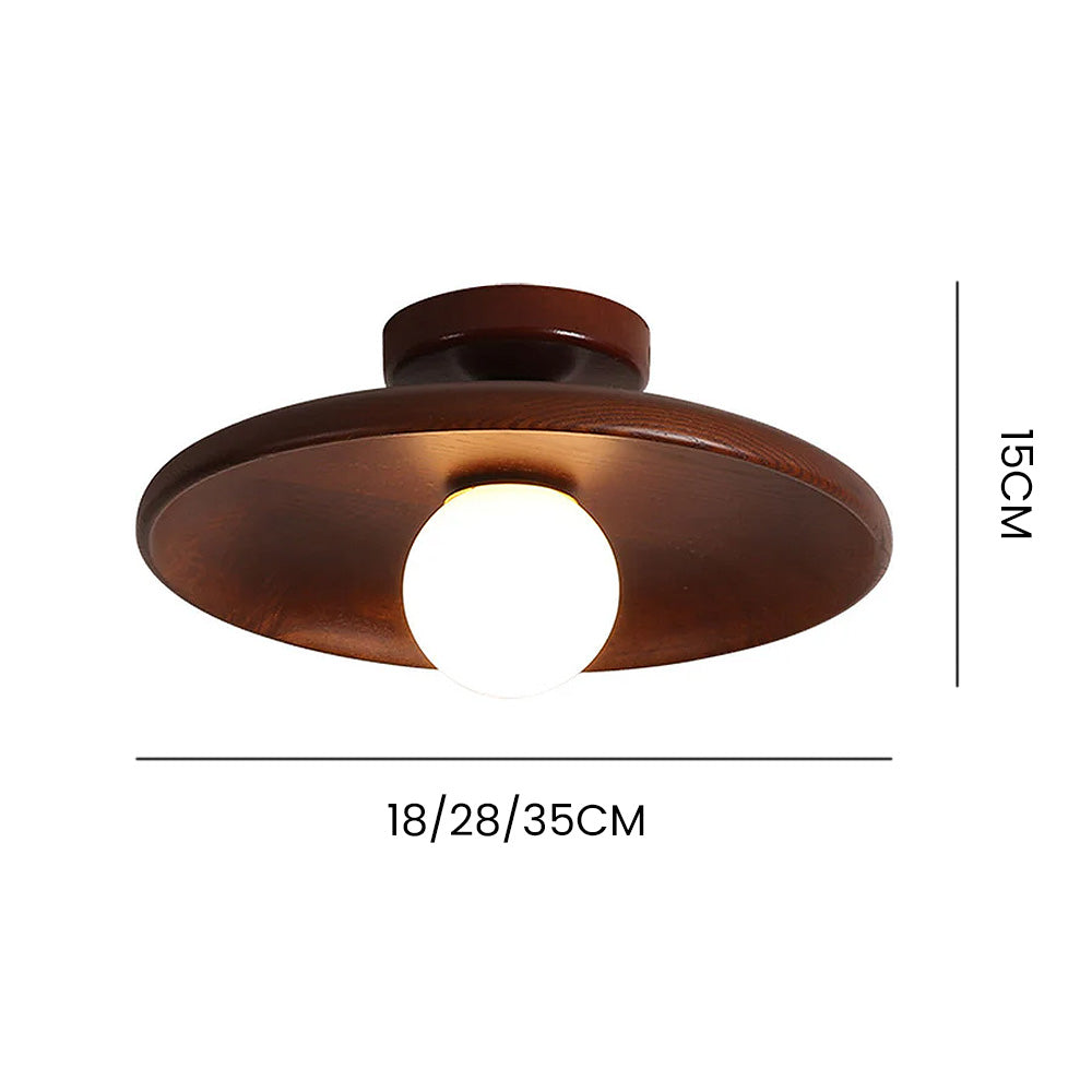 Minimalist Wood Ceiling Light | Flush Mount Fixture for Hallway & Living Room 2