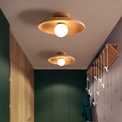 Minimalist Wood Ceiling Light | Flush Mount Fixture for Hallway & Living Room 3