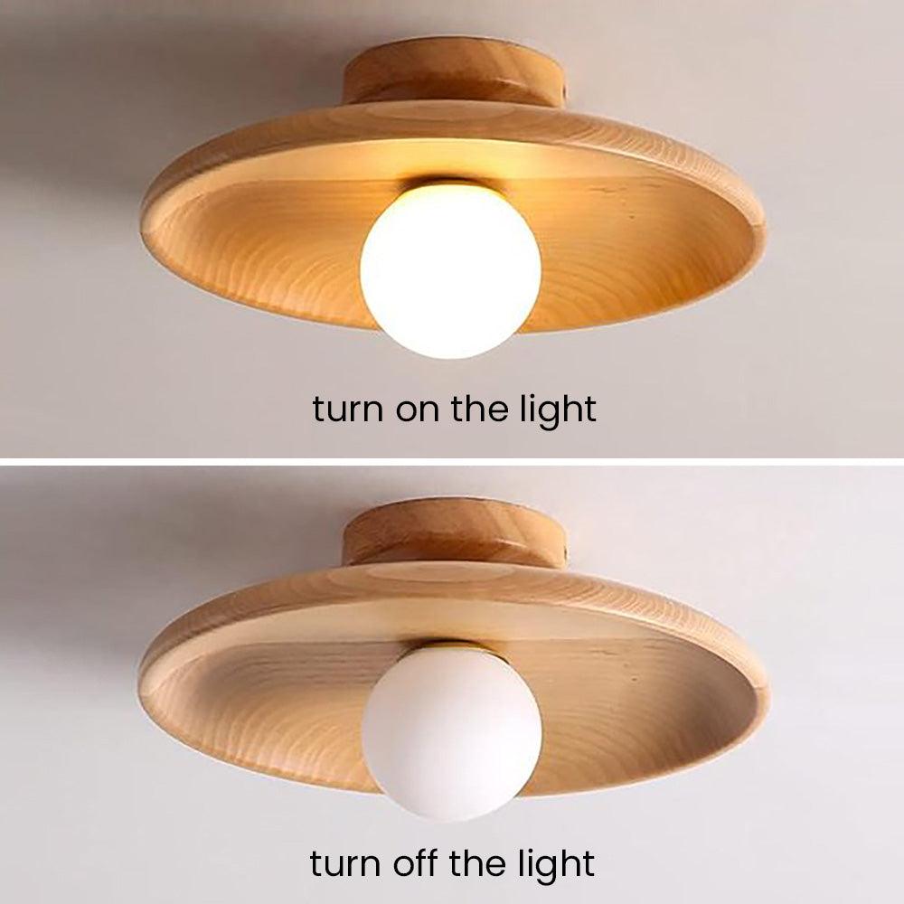 Minimalist Wood Ceiling Light | Flush Mount Fixture for Hallway & Living Room 4