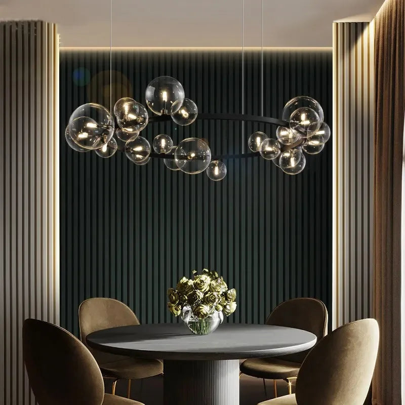 Modern Bubble Chandelier | Clear Glass Design & LED Illumination 0