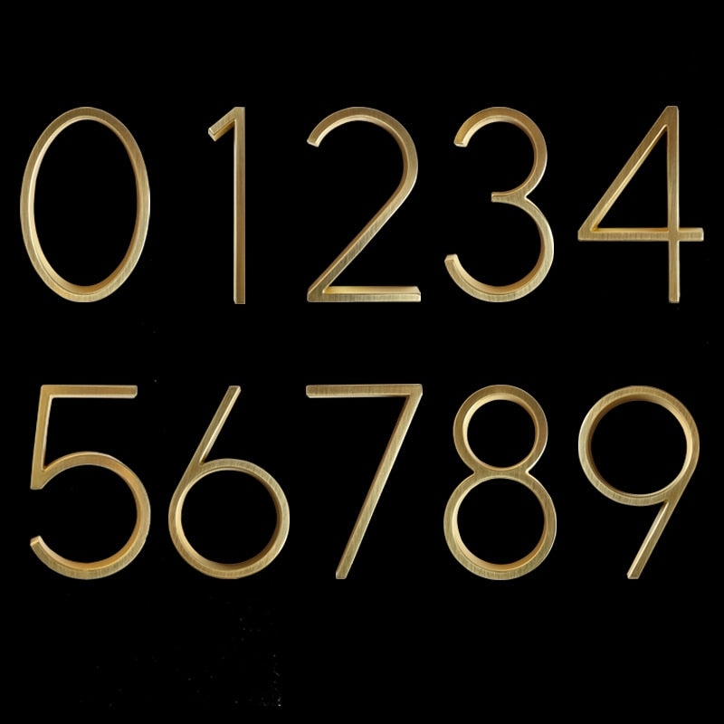 Modern Gold House Number | Rust-Free Zinc Alloy Plaque 1