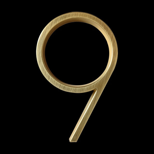 Modern Gold House Number | Rust-Free Zinc Alloy Plaque 10