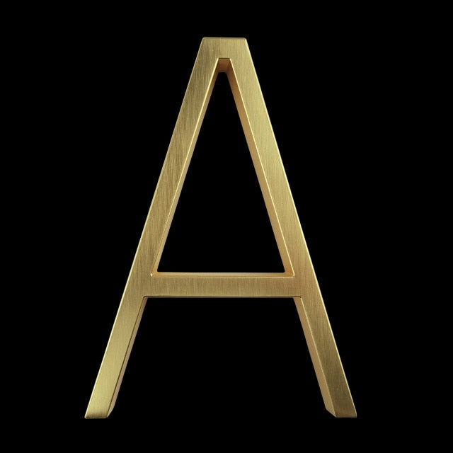 Modern Gold House Number | Rust-Free Zinc Alloy Plaque 13
