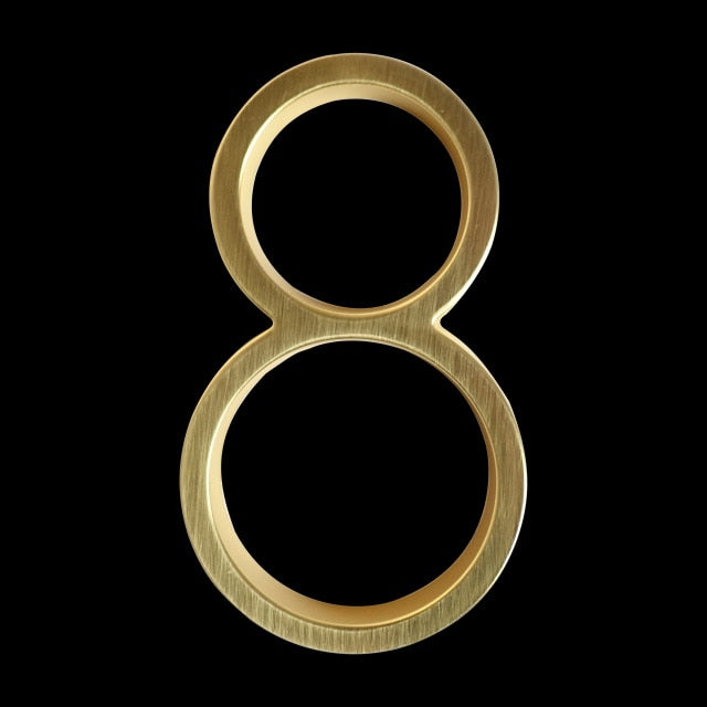 Modern Gold House Number | Rust-Free Zinc Alloy Plaque 14