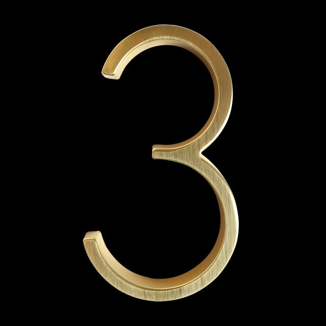 Modern Gold House Number | Rust-Free Zinc Alloy Plaque 4