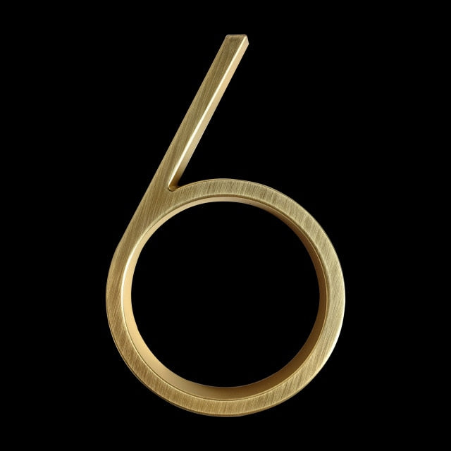 Modern Gold House Number | Rust-Free Zinc Alloy Plaque 7