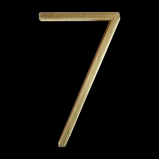 Modern Gold House Number | Rust-Free Zinc Alloy Plaque 8