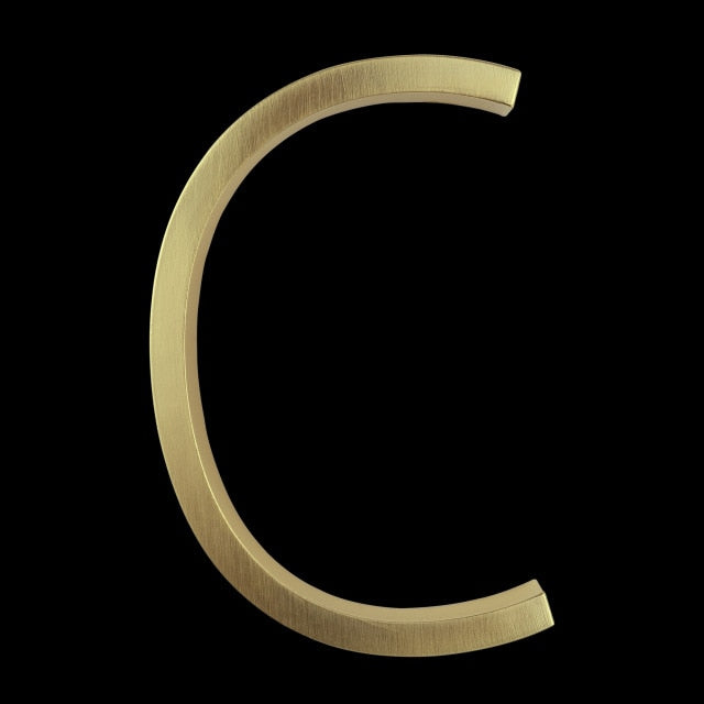 Modern Gold House Number | Rust-Free Zinc Alloy Plaque 9