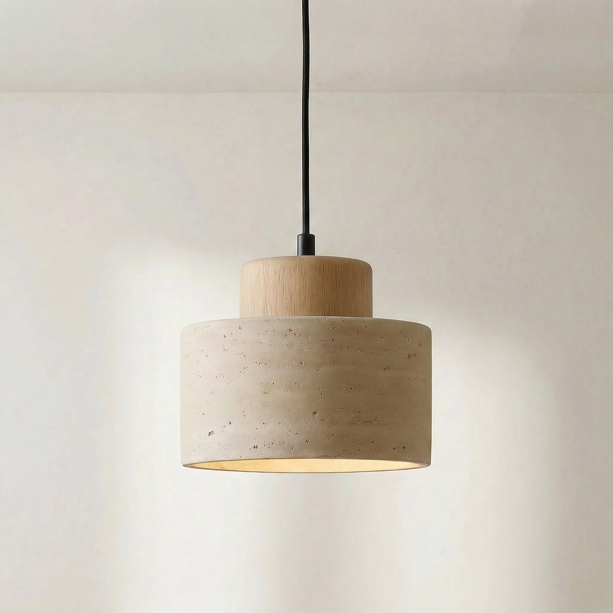 Natural Travertine Pendant Light | Adjustable & Dimmable 0