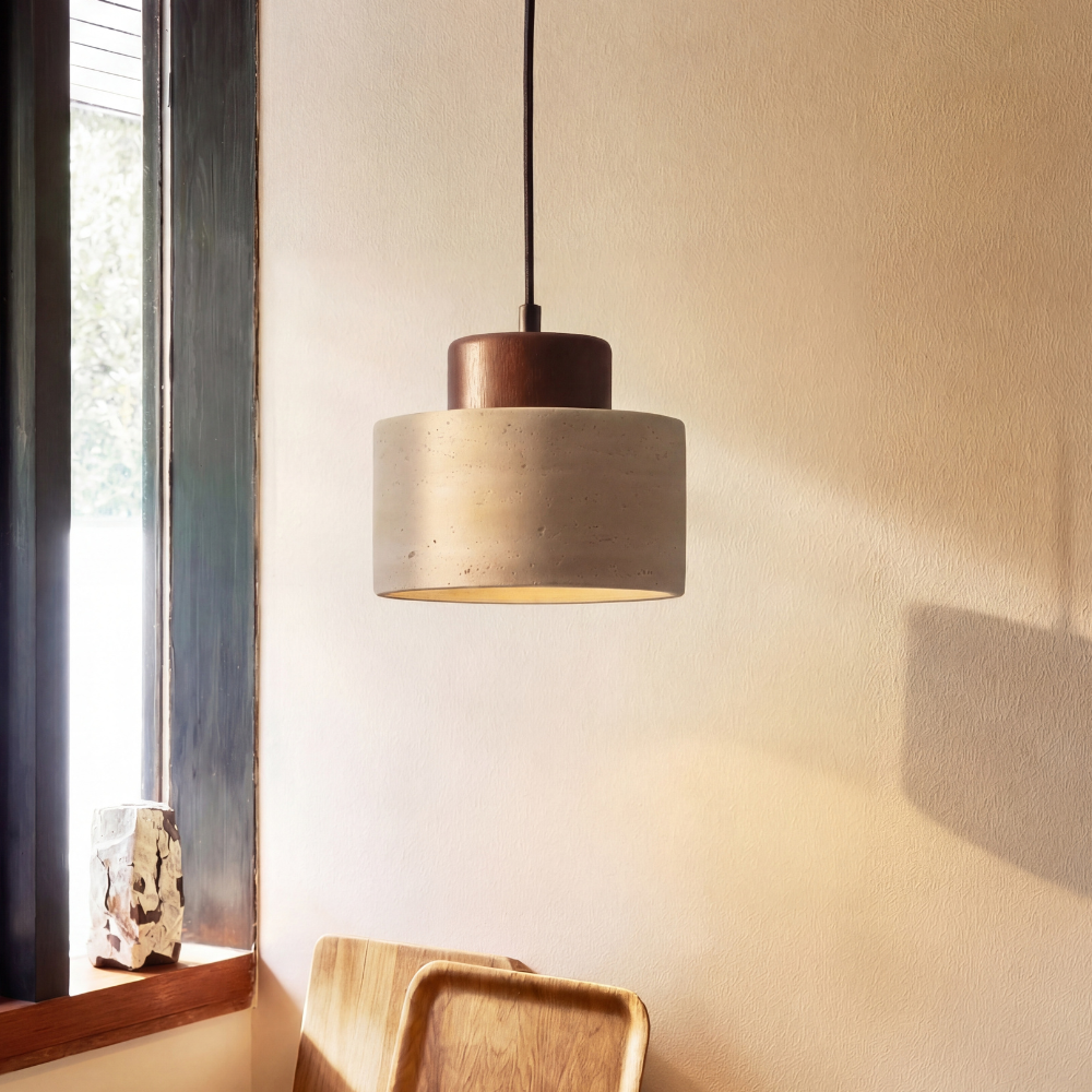 Natural Travertine Pendant Light | Adjustable & Dimmable 1