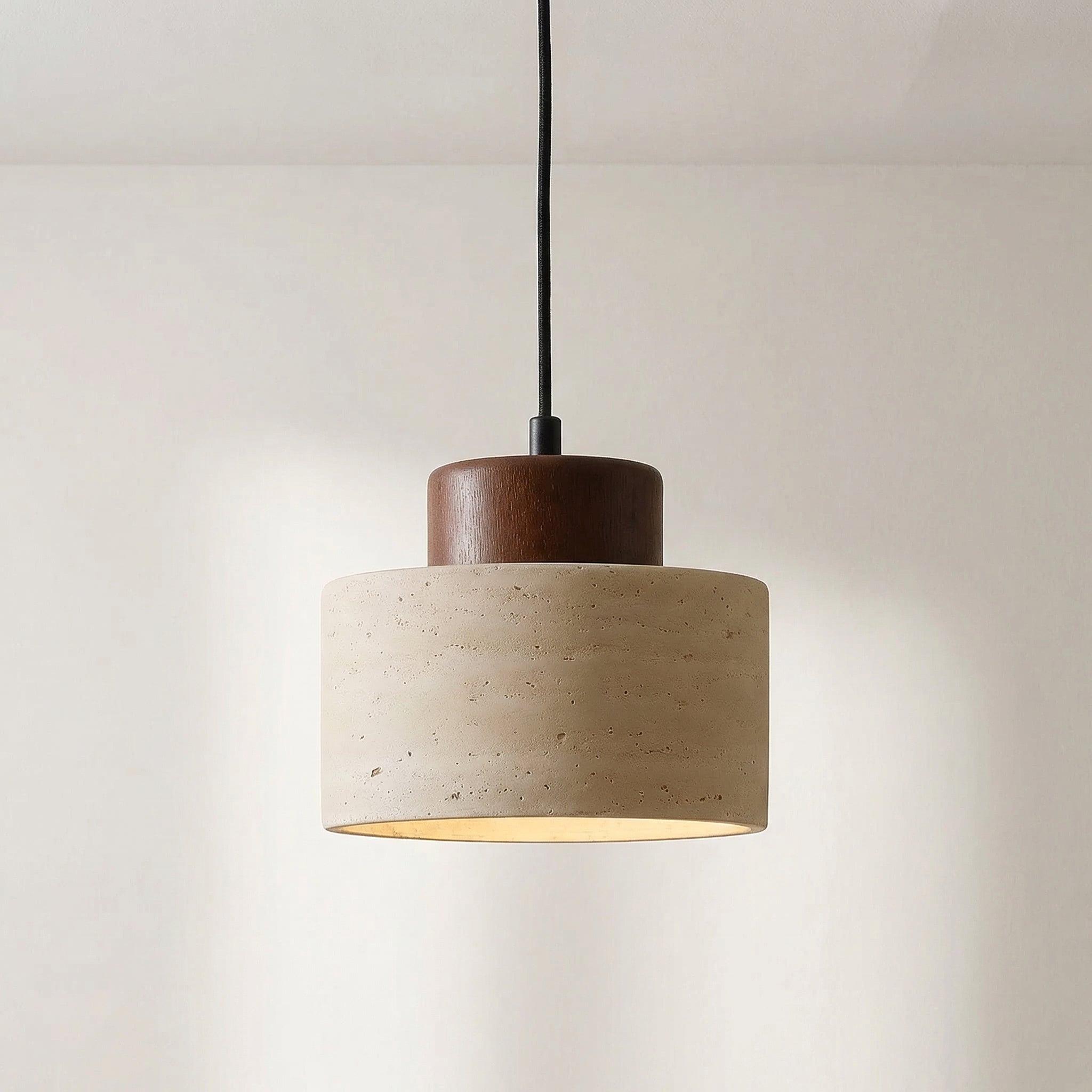 Natural Travertine Pendant Light | Adjustable & Dimmable 3