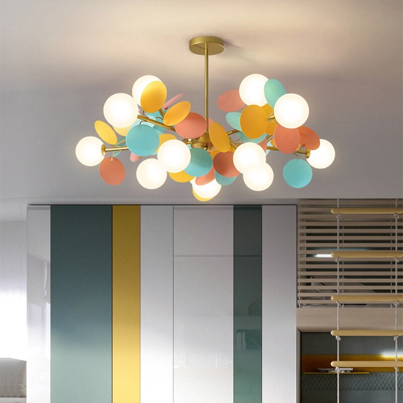 Nature-Inspired Chandelier Light | Vibrant Flower Branch Design 1