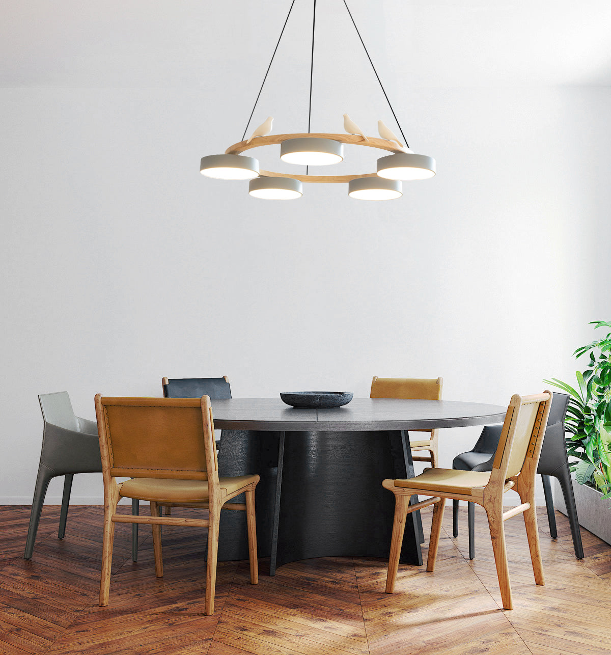 Nature-Inspired LED Chandelier | Modern Design with Adjustable Height 8