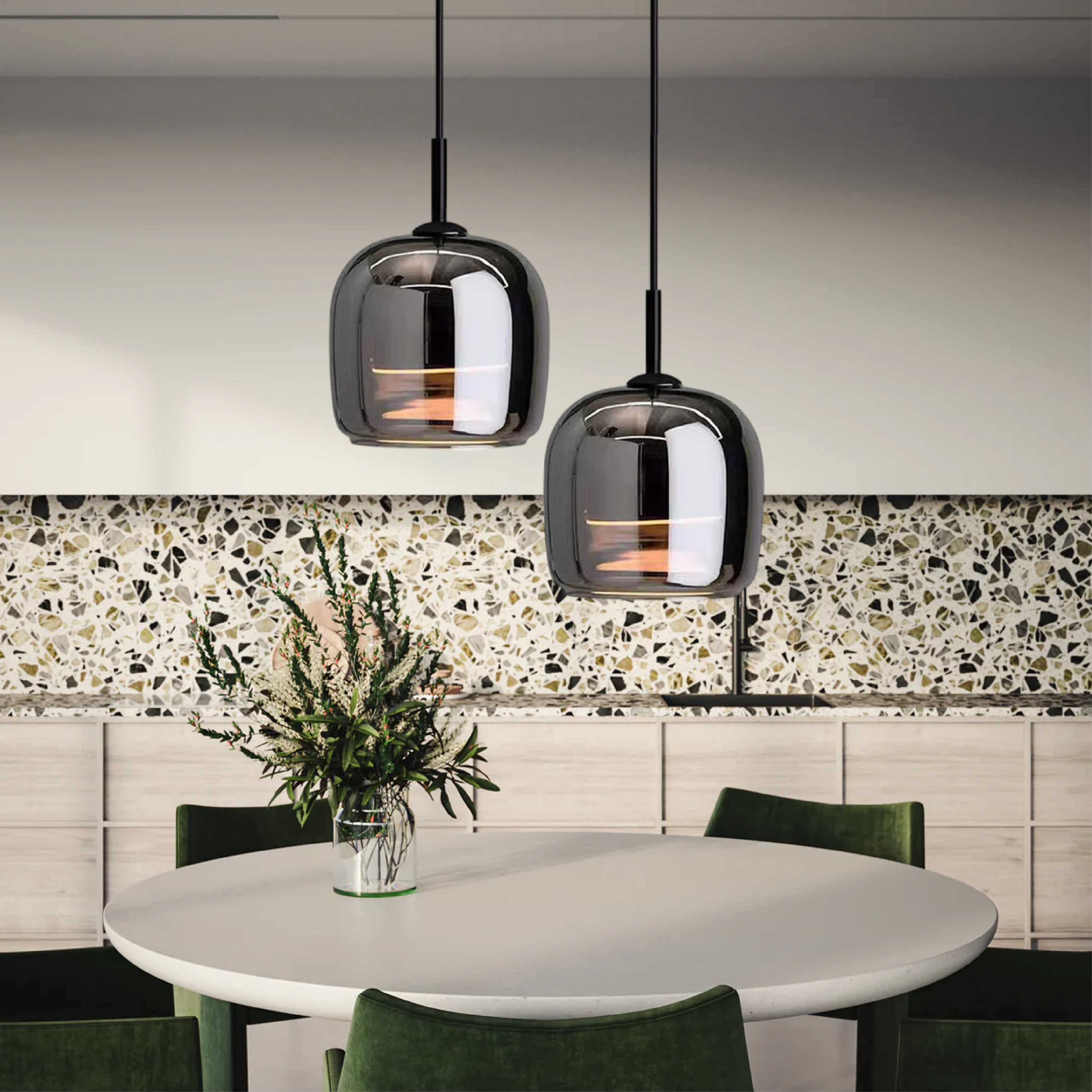 Olivia | Black Glass Pendant Light for Kitchen 5