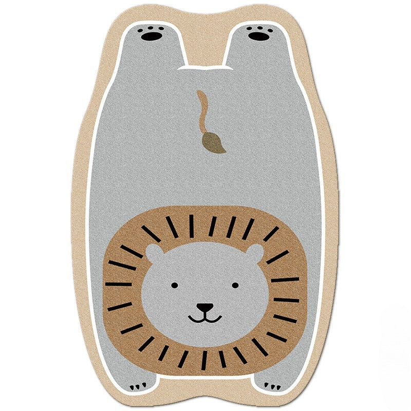 Plush Soft Cartoon Rug | Washable & Durable Animal Design 30