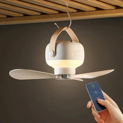 Portable Mini Ceiling Fan | LED Light & Remote Control 0