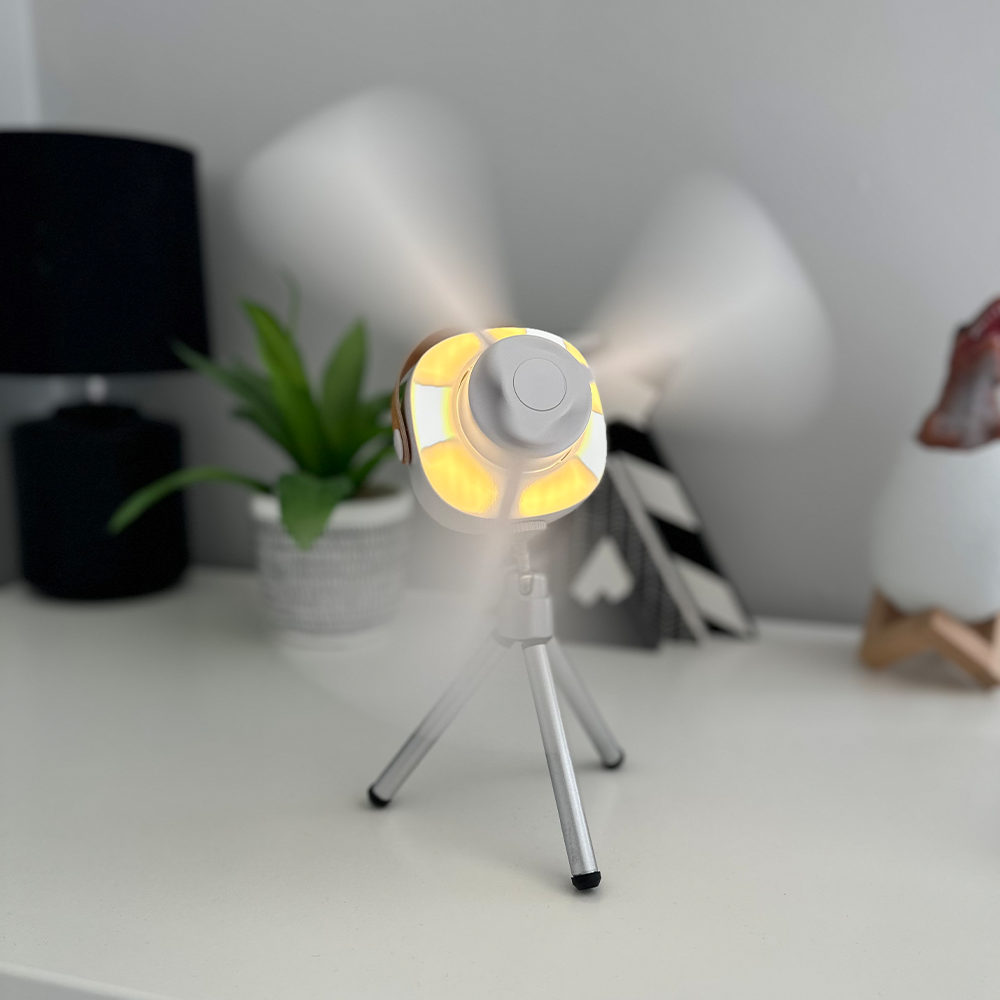 Portable Mini Ceiling Fan | LED Light & Remote Control 2