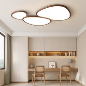 Sleek Modern Flush Mount Ceiling Light | LED Fixture with Dark Wood Design 4
